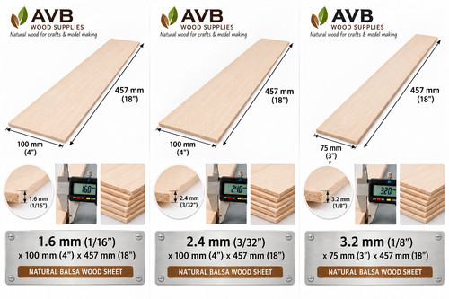 Balsa wood sheets - balsa, 18"