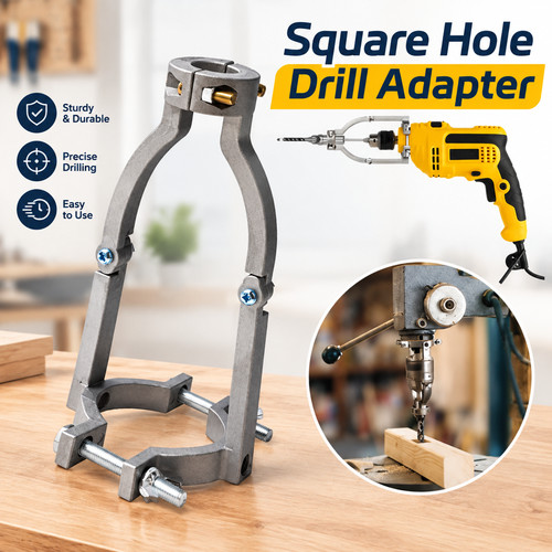 Square hole drill - hole, adapter